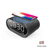 Alarm Clock Wireless Charger Bluetooth Speaker with your company logo