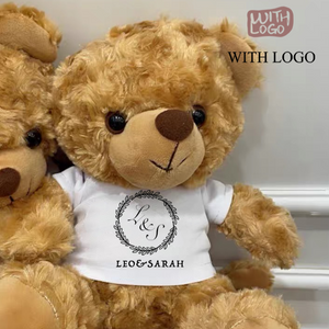 Wedding Teddy bear with photo or logo_Start from 50 order