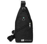 Schulter Crossbody Bag mit USB-Anschluss und Kopfhörer Hole_start von 50 Bestellungen