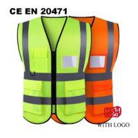 #2409 CE EN20471 Class2 Hi-Vi reflektierte Weste mit Ihrem Logo für Bauunternehmen – Bild 2