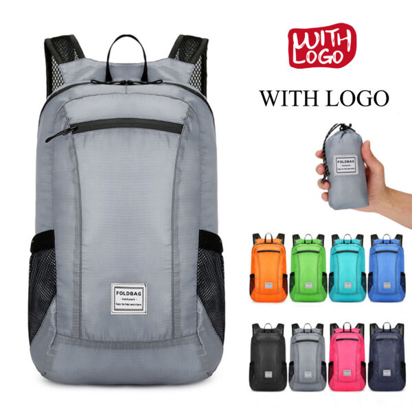 #2438 Bagpack pieghevole portatile con il tuo logo per regali promozionali