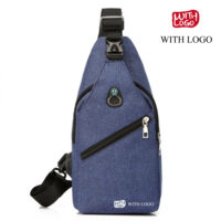 #2460 Bolsa de ombro crossbody com porta USB e furo de fone de ouvido com seu logotipo - Image 3