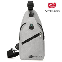 #2460 Bolsa de ombro crossbody com porta USB e furo de fone de ouvido com seu logotipo - Image 2