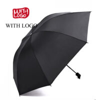 #2469 8 Ribs 37" parapluie pliable enduit de colle noire avec protection UV – Image 2