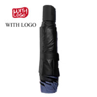 #2469 8 Ribs 37" black glue coated foldable umbrella with UV protection - Image 6