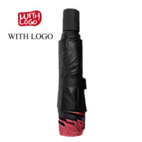 #2469 8 Ribs 37" black glue coated foldable umbrella with UV protection - Image 4