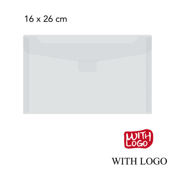 #2491 16 x 26cm bolsos de documentos transparentes de plástico com o seu logotipo