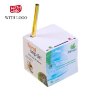 #2511 Bloc de cube de papier imprimé en couleur promotionnel avec stylo – Image 3