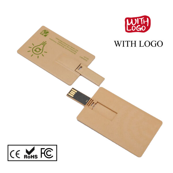 #2529 Pendrive Tarjeta Ecológica – 8GB USB 2.0 | Formato Biodegradable | Personalizable con Logotipo | Impresión UV o Serigrafía | Envío Gratis
