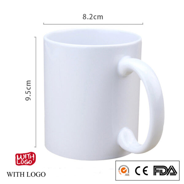 #2544 Taza de Cerámica Personalizada 11oz (350ml) – Con Logotipo por Sublimación | Apta para Microondas | Certificada UE & FDA | Envío Gratis