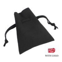 #2555 Embossed Logo microfiber Jewelry Bag 7 x 8 cm - Image 9